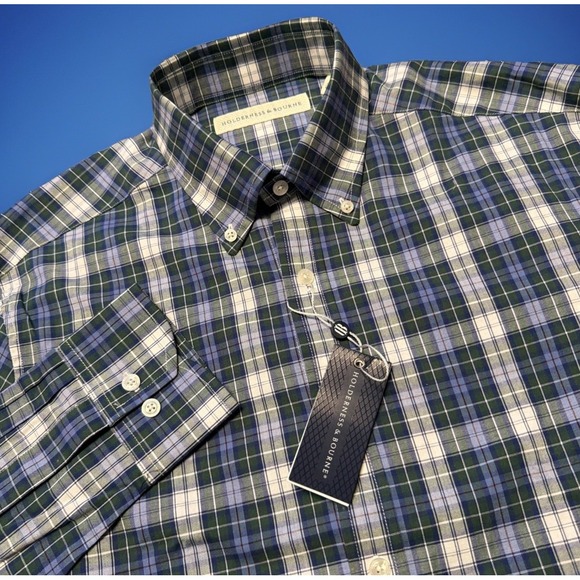 Holderness & Bourne Shirt Mens Large The Andrews Tailored Fit Stretch Plaid